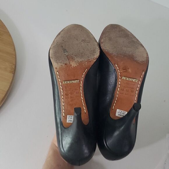 SCHUTZ Brazil Black Leather High Heel Classic Pumps Size US 6/ EU 37 - Picture 8 of 9